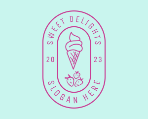 Strawberry Ice Cream logo design