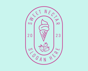 Strawberry Ice Cream logo design