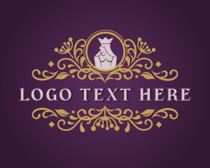 Princess - Royal Queen Floral Ornament logo design