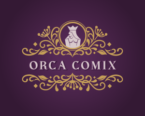 Emblem - Royal Queen Floral Ornament logo design