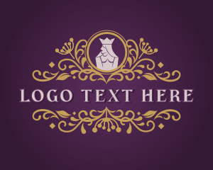 Decorative - Royal Queen Floral Ornament logo design