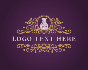 Royal Queen Floral Ornament logo design