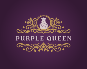 Royal Queen Floral Ornament logo design