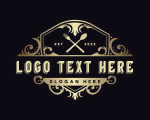 Elegant Restaurant Shield logo design
