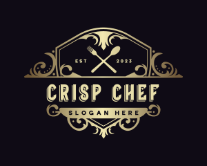 Elegant Restaurant Shield logo design