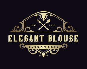 Elegant Restaurant Shield logo design