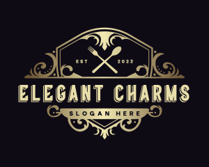 Elegant Restaurant Shield logo design