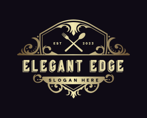 Elegant Restaurant Shield logo design