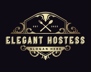 Elegant Restaurant Shield logo design