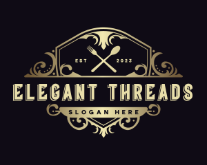 Elegant Restaurant Shield logo design