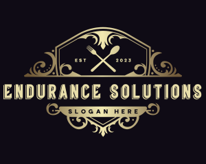 Elegant Restaurant Shield logo design