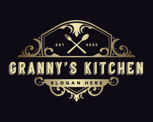 Elegant Restaurant Shield logo design