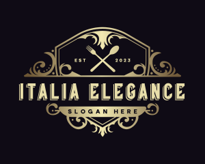 Elegant Restaurant Shield logo design