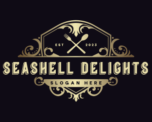 Elegant Restaurant Shield logo design