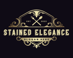 Elegant Restaurant Shield logo design