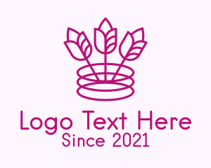 Lounge - Purple Flower Wine logo design
