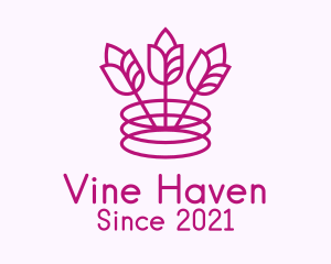 Purple Flower Wine logo design