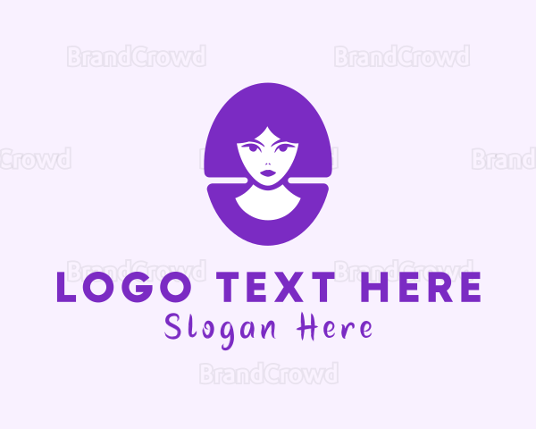 Beautiful Woman Hairdressing Logo