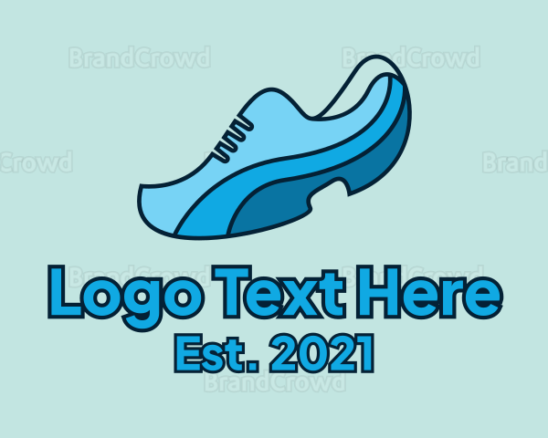 Blue Running Shoe Logo