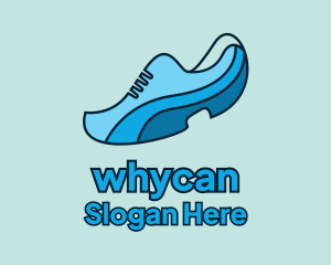 Blue Running Shoe Logo