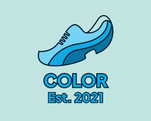 Sneakers - Blue Running Shoe logo design