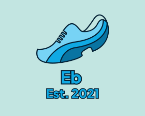 Basketball Shoe - Blue Running Shoe logo design