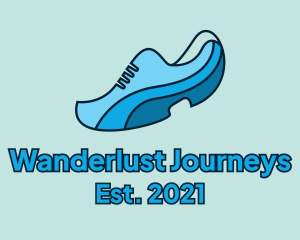 Plimsoll Sneaker - Blue Running Shoe logo design