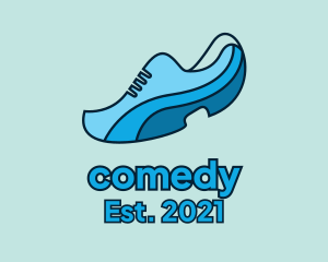 Basketball Shoe - Blue Running Shoe logo design