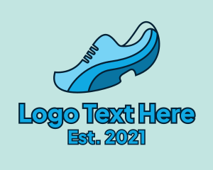 Sneaker Shop - Blue Running Shoe logo design