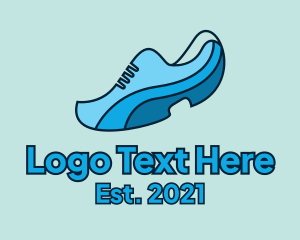 Designer Sneaker - Blue Running Shoe logo design