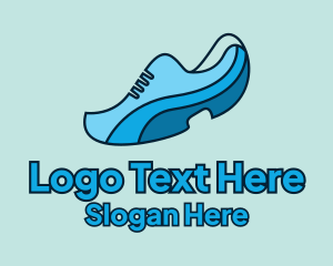 Blue Running Shoe Logo