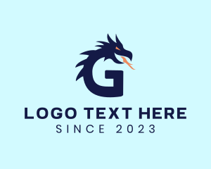 Basilisk - Letter G Dragon logo design