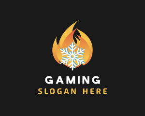 Heating - Fire Snowflake HVAC logo design