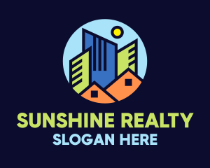 Colorful Cityscape Realty logo design