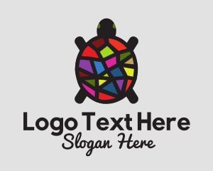 Tortoise - Stained Glass Turtle logo design