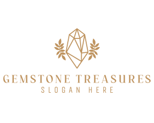 Birthstone - Crystal Gem Leaf logo design