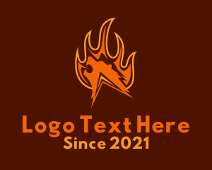 Campfire - Orange Fire Bear logo design