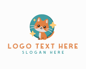 Vet - Cute Cat Feline Pet logo design