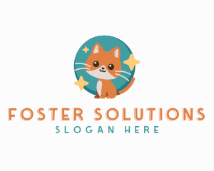 Cute Cat Feline Pet logo design