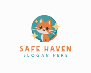 Cute Cat Feline Pet logo design