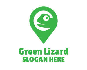 Green Pin Chameleon logo design