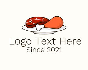 Lunch - Hot Meat Plate logo design