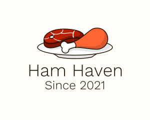 Ham - Hot Meat Plate logo design