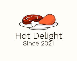 Hot Meat Plate logo design