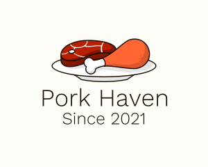 Hot Meat Plate logo design