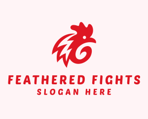 Cockfighting - Red Rooster Letter G logo design