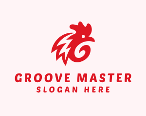 Poultry Farm - Red Rooster Letter G logo design