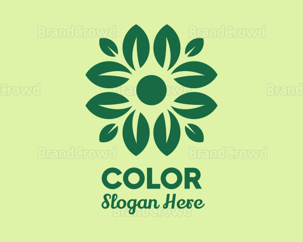 Green Flower Leaf Logo