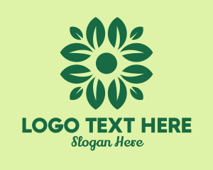 Green Flower Leaf logo design