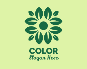 Green Flower Leaf Logo
